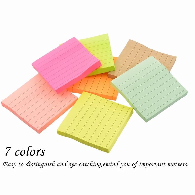Крафт-бумага Флуоресцентный цвет квадратный индекс post-it конфеты цвет полоса горизонтальная линия Примечание post-it 7