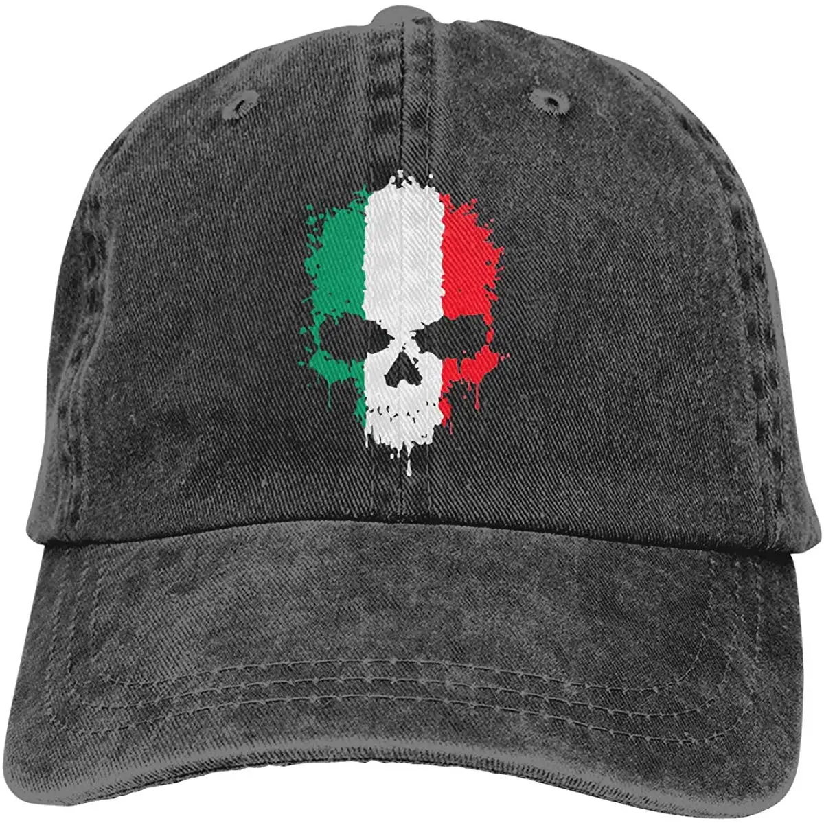 Бейсбольная Кепка унисекс с итальянским флагом и черепом, хлопковая джинсовая Регулируемая солнцезащитная Кепка для мужчин или женщин