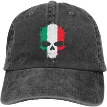 Бейсбольная Кепка унисекс с итальянским флагом и черепом, хлопковая джинсовая Регулируемая солнцезащитная Кепка для мужчин или женщин