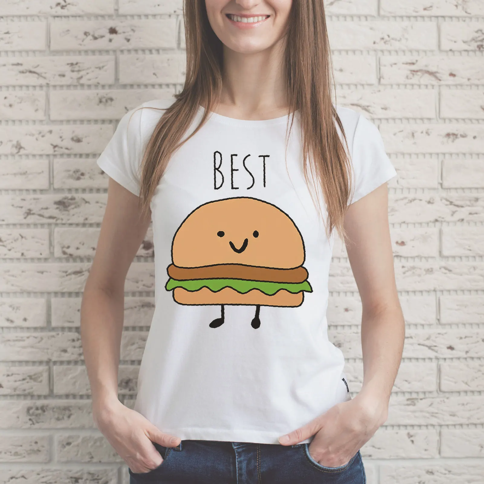 Женская хлопковая Футболка с принтом Лучший Друг|Футболки| |