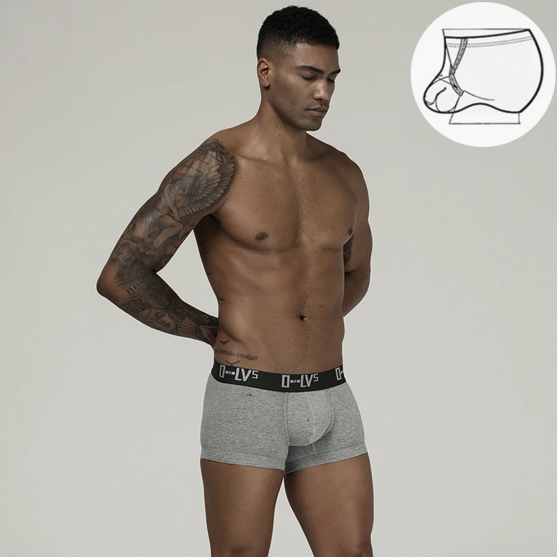 ORLVS Мужское нижнее белье пикантные трусы-боксеры хлопок Cueca Masculina дышащие мужские трусы Ropa Interior Hombre мужские трусы-боксеры U Pouch
