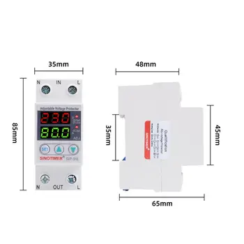 

SVP916 Adjustable Voltage Surge Protector Relay 220V 40/63/80A Dual Display Home 57BB