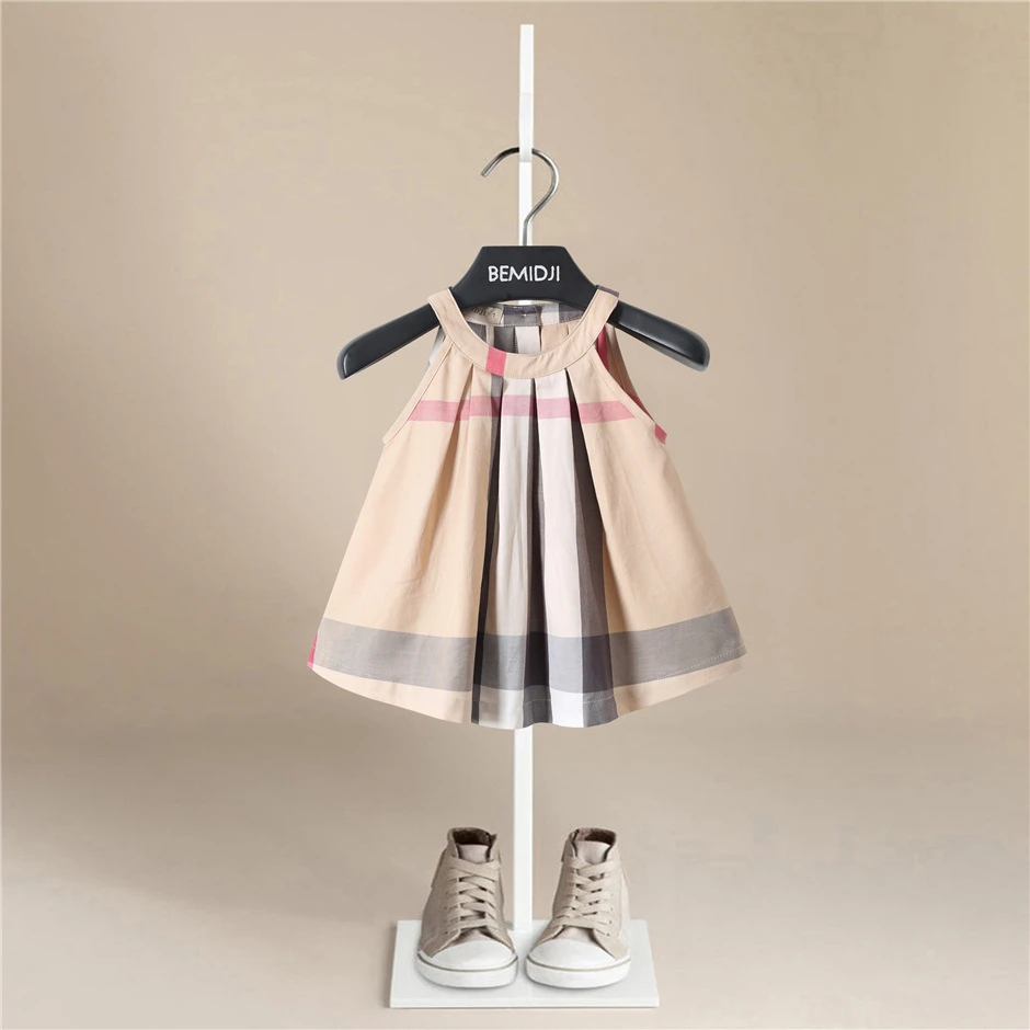 baby girl skirt apparel New Casual Baby Girls  Summer Dresses Kids Sleeveless Cute Plaid Englang Style Fashion O-neck A-line  Princess Dresses for Girls cute baby dresses online