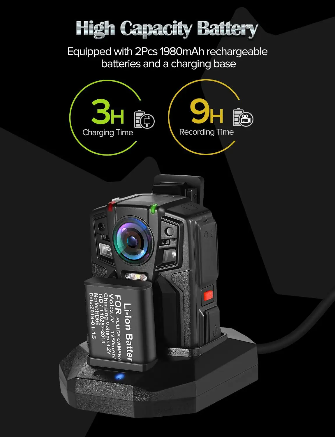  Boblov HD66 Body Worn Camera 32GB Camcorder DVR IR Security Pocket 140 Degree Night Vision+ Extra L