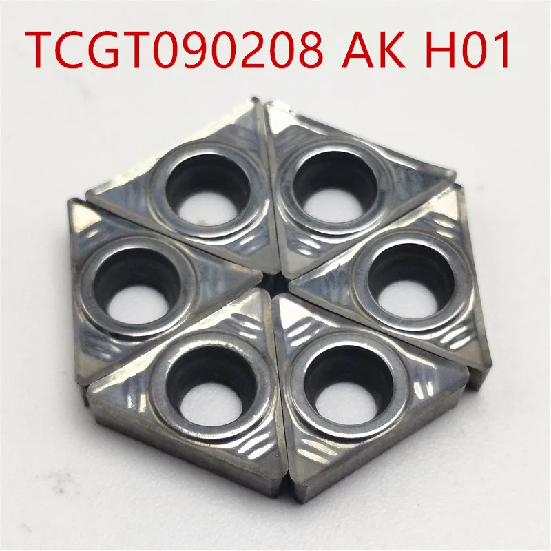 10 шт. CNC алюминиевый инструмент TCGT090208 AK H01 высококачественные металлические резцы для токарного станка фрезерный нож с лезвием из алюминиевого сплава