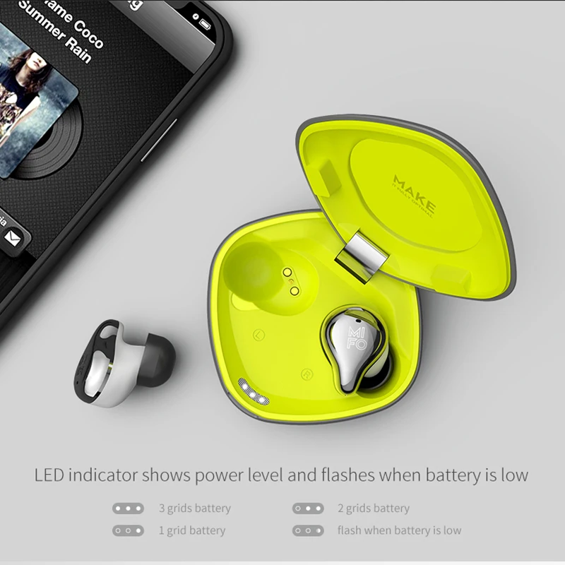 Mifo O4 Bluetooth TWS беспроводные наушники IPX7 Bluetooth наушники спортивные стерео звук handfree наушники с зарядной коробкой для телефона