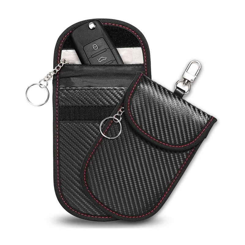 Funda de fibra de carbono para llave de coche, bolsa de protección de seguridad, bolso de Faraday, bolsas Fob, bloqueo de señal RFID, bolsa antirrobo