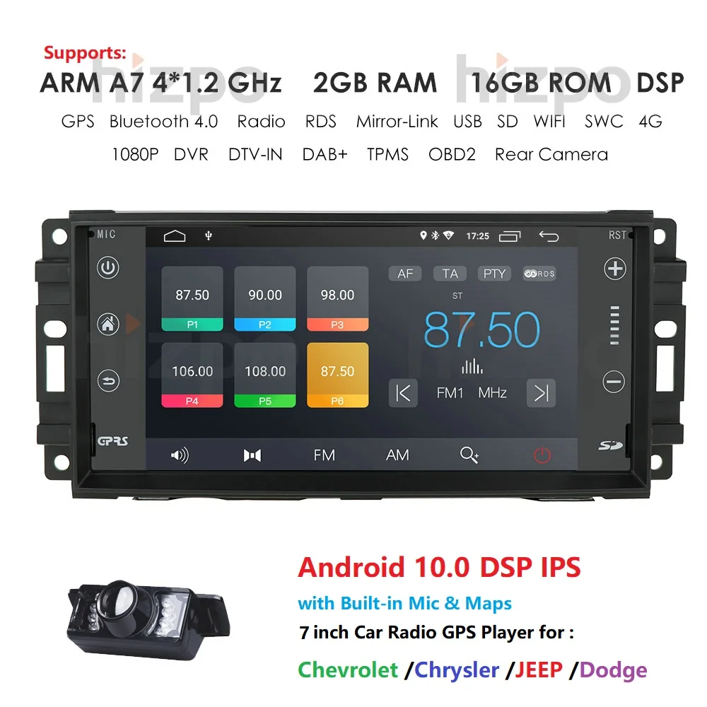 Android 10 Автомобильный мультимедийный плеер радио для Chrysler 300C jeep Compass/Dodge/Grand Cherokee gps навигация Стерео FM obd2 DSP Cam
