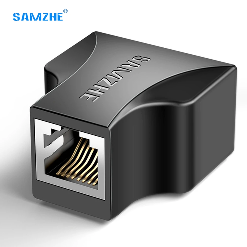 Adaptador de Cable Ethernet RJ45, extensor de Cable Lan, divisor, conexión de Internet hembra a hembra, 1 entrada, 2 salidas