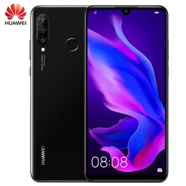 Глобальная версия HUAWEI P30 Lite Nova 4e смартфон 4G 128G 6,1" полноэкранный Android 9,0 Kirin 710 Восьмиядерный 4* камеры - Цвет: Черный