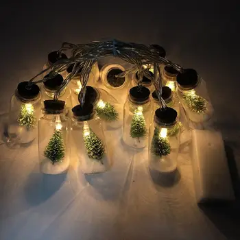 

Mini Christmas Tree String Light Glass Bottle Pedan for Christmas New Year