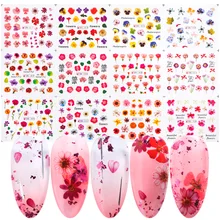 12 шт. цветок серии воды ногтей Наклейка цветок дизайн клей дизайн ногтей водяные марки советы слайдер для маникюра JIBN1417-1428