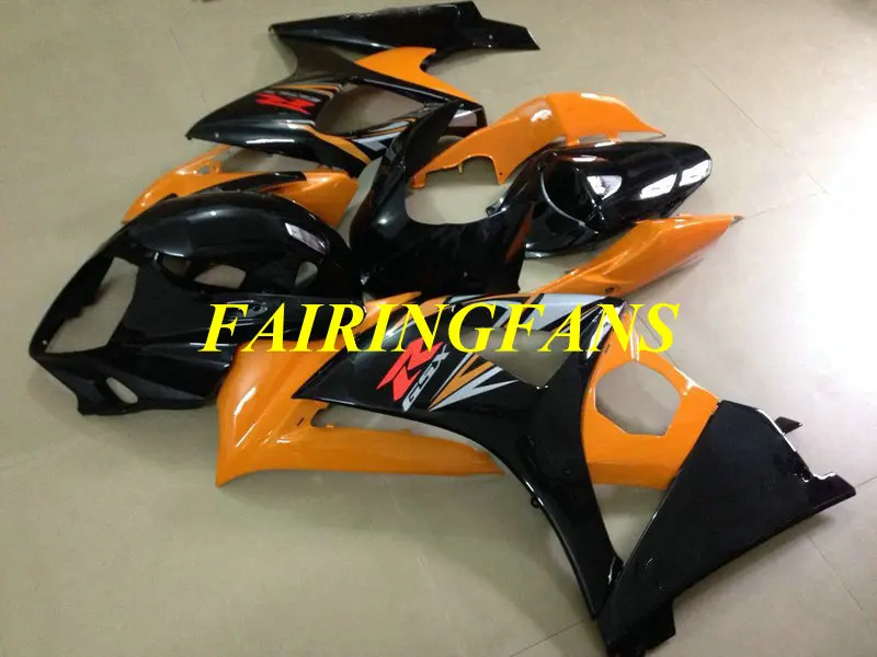 Литья под давлением обтекатель КУЗОВ для GSXR1000 07 08 GSX-R GSXR 1000 K7 2007 2008 оранжевые черные обтекатели комплект боди+ подарки SK37