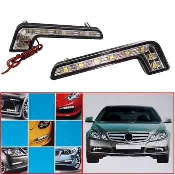 

1 Pair 8 LED 1W DRL Daytime Running Head Lamp Waterproof Light Car Styling Fog Light Fog Lights Led