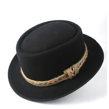 Новая модная мужская и женская шляпа-пирожок, плоская Трилби-чародейная шляпа, Танцевальная вечеринка, шляпа для леди, джаз, шляпа джентльмена, плоская фетровая шляпа в стиле джаз