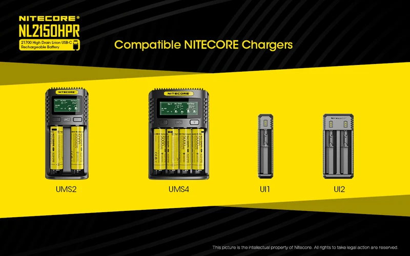 NITECORE NL2150HPR 21700 Li-ion USB-C Rechargeable Battery (18)