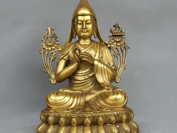 

13'' China Tibetan Buddhism Bronze Tsongkhapa Guru Monk Buddha Statue (32CM / 23CM Choice)