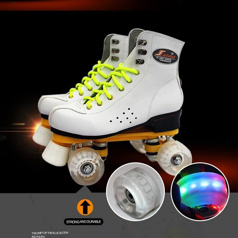Adulto dupla fileira patins flash 4 roller