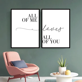 

I Love All of You Couple Confession Gift Print Love Poster Canvas Painting Mural Modern Bedroom Decoration Painting Wall Art