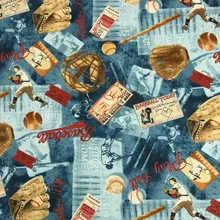 Наполовину ярдовая однотонная хлопковая ткань с Бейсбольным принтом Северной Европы, ручная работа, сделай сам, одежда, платье, детская одежда, хлопок, CR-172