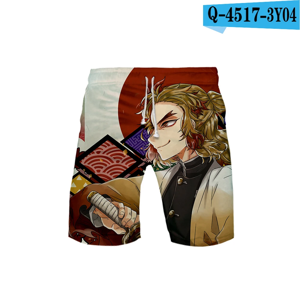 Demon Slayer: Kimetsu No Yaiba мужские шорты пляжная одежда с 3D принтом Аниме Короткие Брюки повседневные спортивные шорты на шнурке с рисунком - Цвет: one