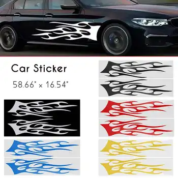 

149x42cm Pair Universal Car Racing Sports Vinyl Decal Sticker Side Skirt Sticker Auto Body DIY Decor