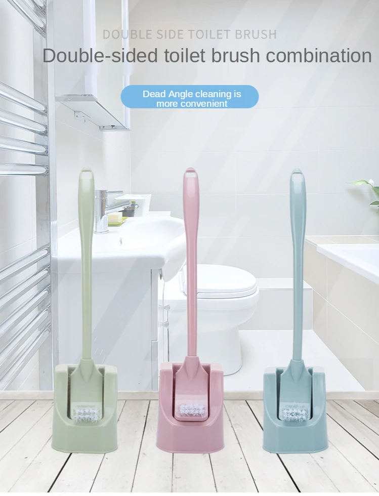 Description Picture 2 of itemHand Held Double-sided Long Handle Gap with Seat Toilet Brush No Dead Corner Toilet Environmental Protection Brush Toilet Clean