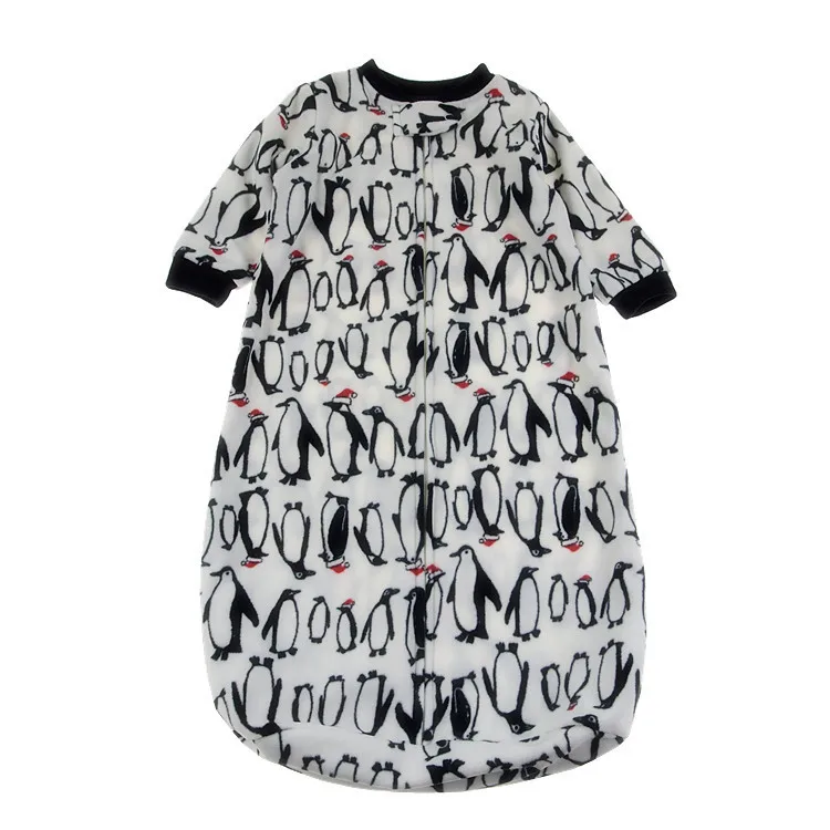 penguin Милый спальный мешок для малышей; спальный мешок для новорожденных; флисовая одежда для младенцев; стильные спальные мешки; комбинезон с рукавами - Цвет: penguin