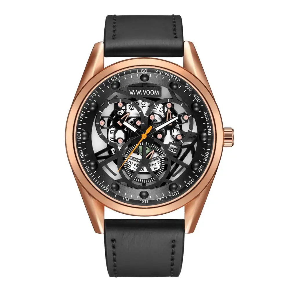 

2020 Fashion Men Watch Casual Sports Date Display Waterproof Creative Hollow Quartz Belt Skeleton relogio masculino  relogio