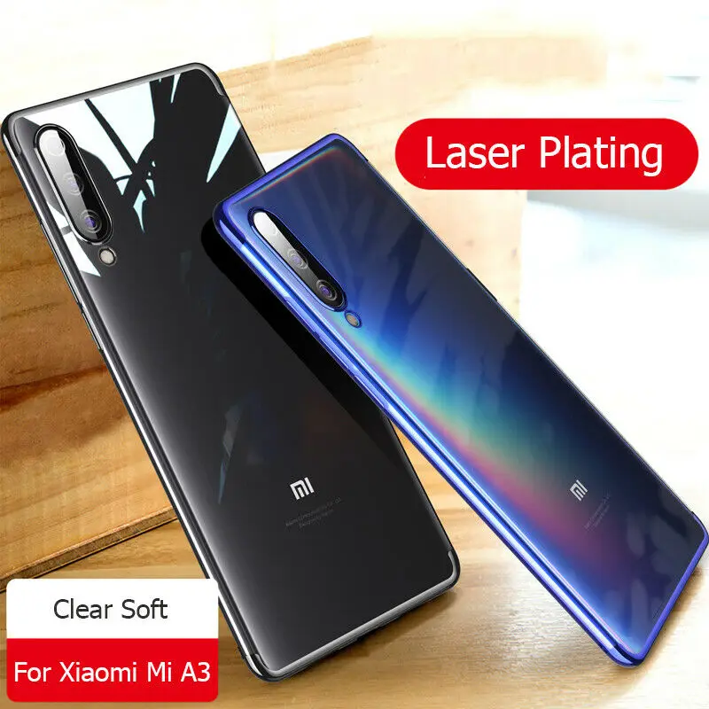 

For Xiaomi Mi A3 / A3 Lite Mi 9T CC9 CC9E Plating Silicone Luxury TPU Soft Clear Cover For Xiaomi Mi CC9 Crystal Phone Cases