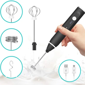

Electric Milk Frother Coffee Drink Foamer Whisk Mixer Stirrer Coffee Eggbeater Host Foaming Stirring Kitchen Latte Art Tools Set