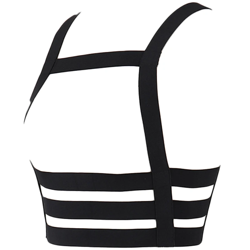 Goth Top Cage Bra Black Body Strap Open Chest harness Bra Punk Sexy Lingerie Body Harness Bondage Belt Rave Woman Body Cage