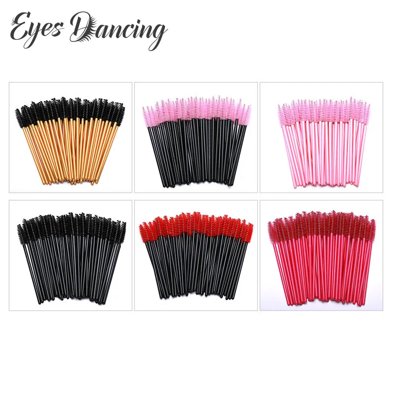 

Eyes Dancing 50Pcs Eyelash Brush Makeup Brushes Disposable Mascara Wands Applicator Spoolers Eye Lashes Cosmetic Brush Tools