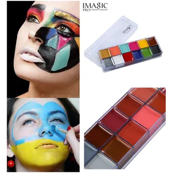 

12 Colors Imagic Body Painting Face Paint Palette Halloween Makeup Twinkling Tattoo Temporary Tatoos Glowing Painting Tools