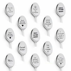 2021 Valentines Day Gift Stainless Steel Spoon For Girlfriend Boyfriend Gift Letters Mr&Mrs Wedding Decoration Gifts for Guests