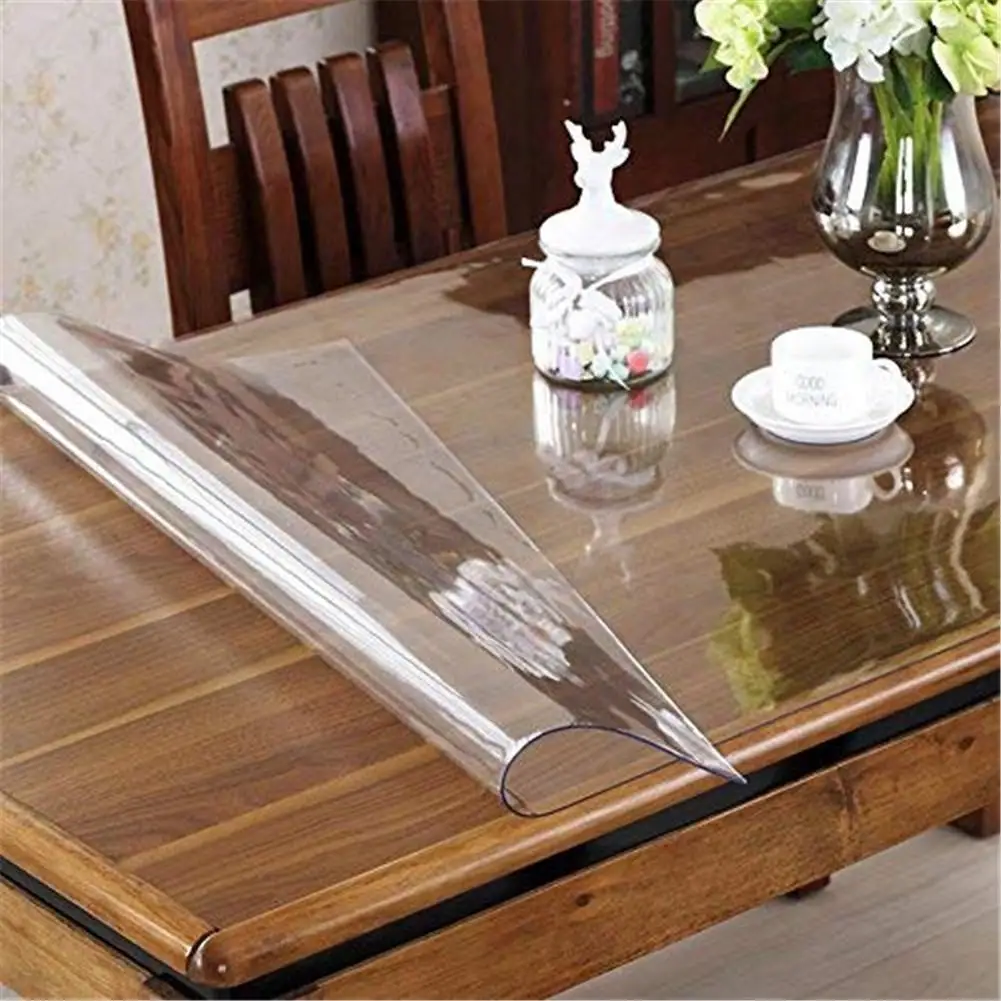 Waterproof PVC Tablecloth Table Cloth Transparent Table Cover Mat Kitchen Pattern Oil Cloth Glass Soft Cloth Tablecloth For Xmas