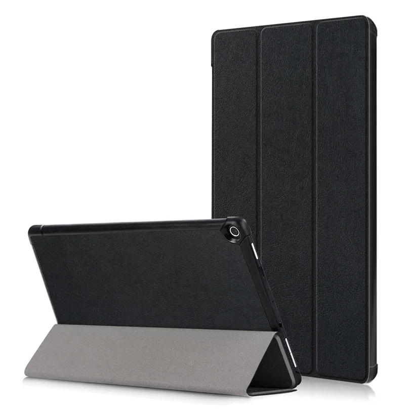 Ультра тонкий чехол Funda для Amazon Kindle Fire HD 10 10," планшет из искусственной кожи Умный Магнитный защитный чехол-подставка - Цвет: Black