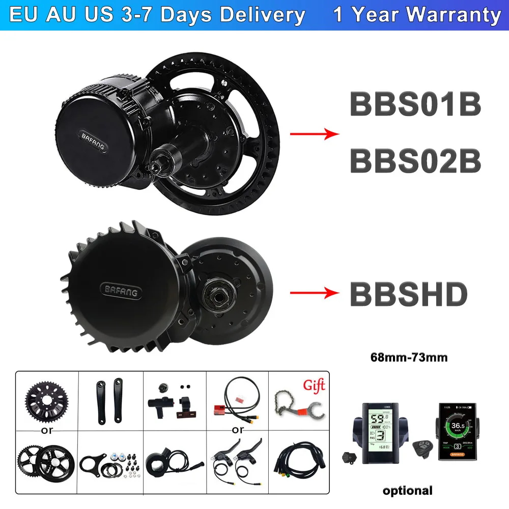 US $378.66 BAFANG 1000w 750w 500w 350w 250w BBS01B BBS02B BBSHD Electric Bicycle Motor Mid Drive Bike Central Engine Ebike Conversion Kit