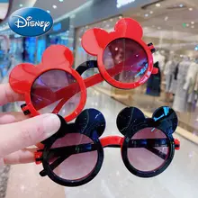 Lunettes de soleil de dessin animé Disney Mickey Mouse pour enfants, accessoires de protection solaire pour filles