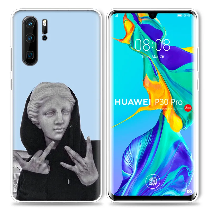 Ретро винтажный Чехол с художественной статуей для huawei P20 P30 Pro P Smart Z Plus P10 P9 Lite Мягкий ТПУ силиконовый чехол для телефона