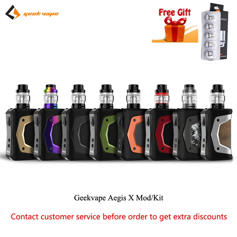 

Electronic Cigarette Geekvape Aegis X Kit 200W Aegis X Mod 5.5ml Cerberus tank Vaporizer Kit Waterproof Power With Dual 18650