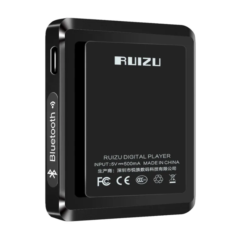 Спортивный MP3-плеер RUIZU M5 с Bluetooth и клипсой 8 ГБ, мини, полный сенсорный экран, поддержка FM, запись, электронная книга, часы, шагомер