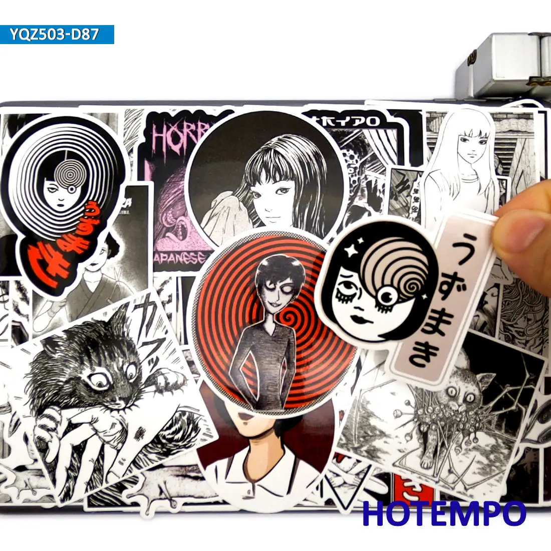 

Junji Ito Horror Manga Tomie Spiral Funny Anime Waterproof Sticker for Laptop Phone Case Skateboard Bike Motorcycle Car Stickers