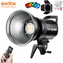 Godox SL60W светодиодный видео светильник 5600K 60W CRI 95+ Bowens крепление с дистанционным управлением и BD-04 двери сарая сотовая сетка 4 цвета фильтры