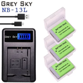 

NB-13L NB 13L NB13L Battery + LCD DUAL USB Charger for Canon PowerShot G5X G7X G9X G7 X Mark II G9 X,SX620 SX720 SX730 HS