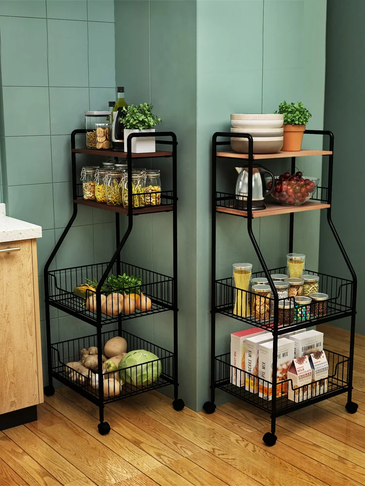 Multi-layer vegetable microwave oven storage rack for kitchen storage rack and kitchen article storage device