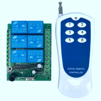 

12V 6-Channel Rf Wireless Remote Control Switch And Remote Control System Receiver Transmitter 315/433 6Ch Relay-Hot