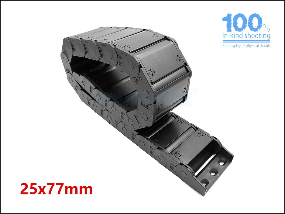 JFLO 1Meter 25x25 25x38 25x57 25x77mm Drag chain Wire Carrier cable Sealing both side open Protection Towline Free shipping 61