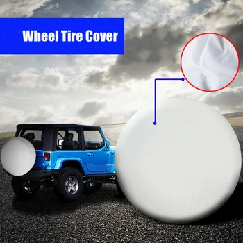 

White Car 4X4 Spare Wheel Tire Covers Tyre Cover 13" 14" 15" 16" 17"