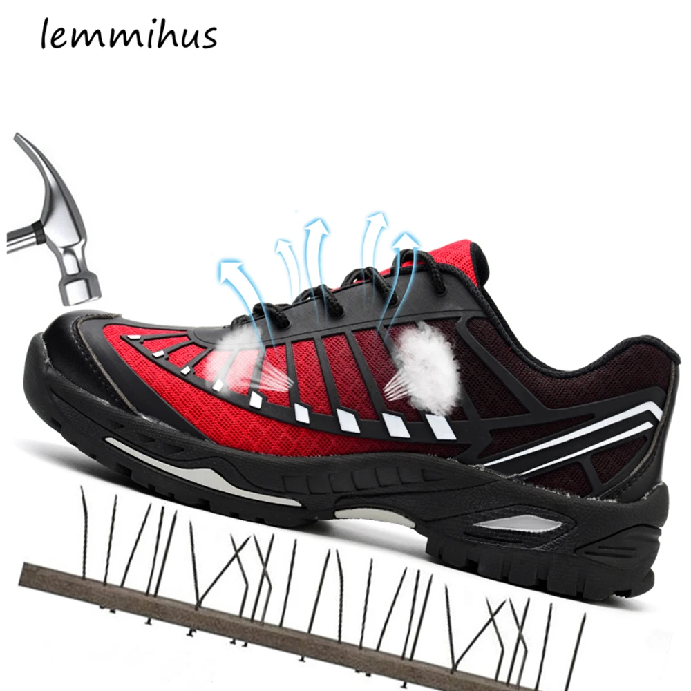 Мужские и женские защитные ботинки дышащие антиразбивающие Антистатические